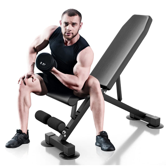 Weight Bench Workout Bench for Incline Decline Exercise 500LBS Weight Capacity Fast Folding Home Gym